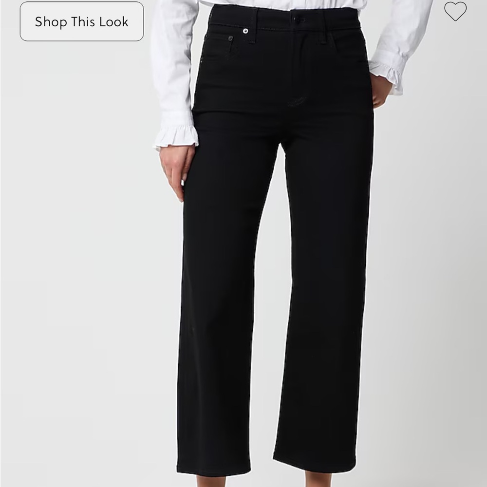 J. Crew Factory NWT Black wide-leg cropped jean in all-day stretch - 27